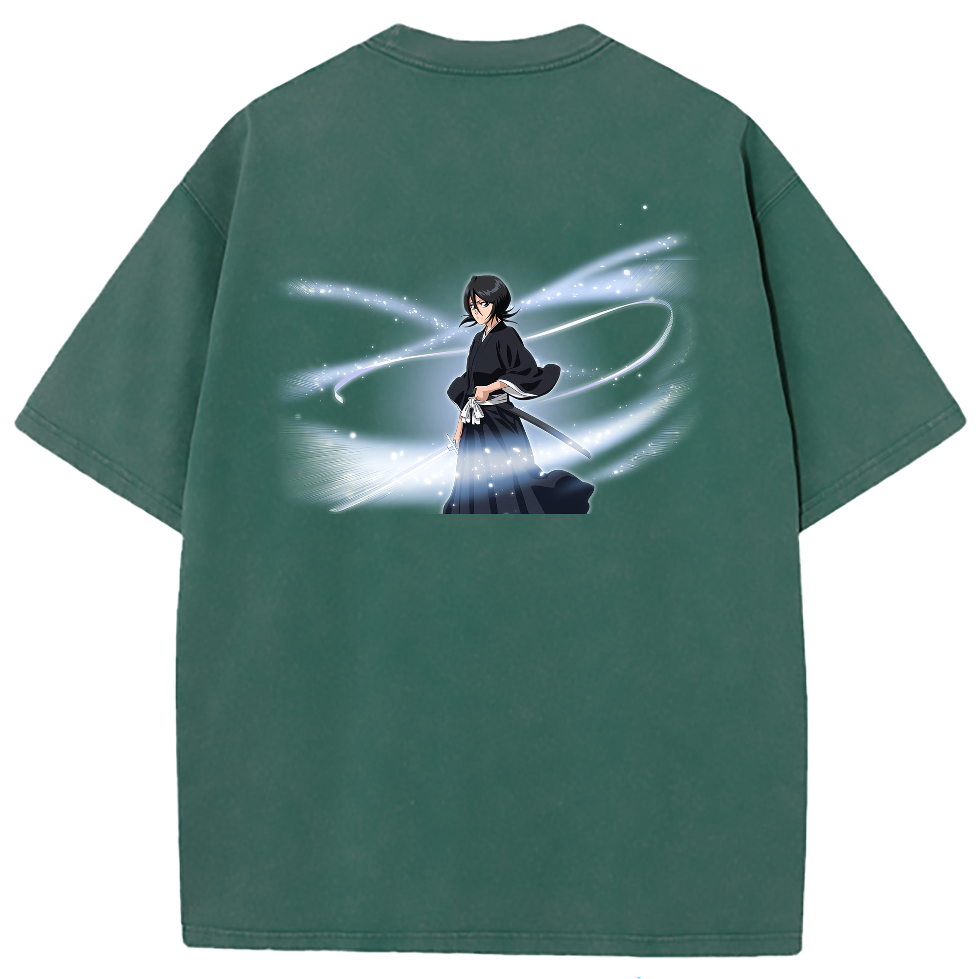 （画像用） ブリーチ 朽木ルキア BLEACH Kuchiki Rukia 綿100% ヴィンテージ風 半袖Tシャツ（背面プリント）